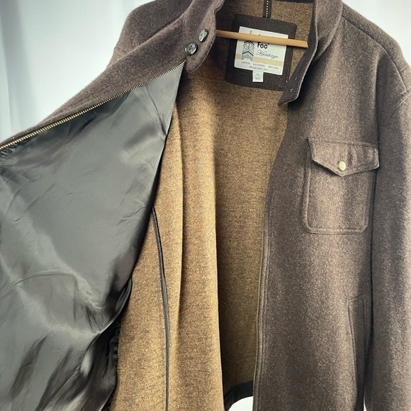 London Fog Camden Wool Blend Full Zip Jacket in Brown Size Extra Large - Picture 5 of 6